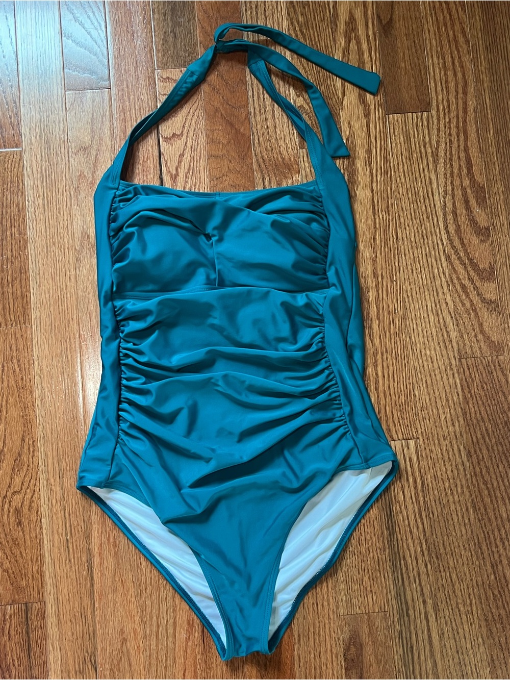 Women’s Teal One-Piece Swimsuit with Halter Tie